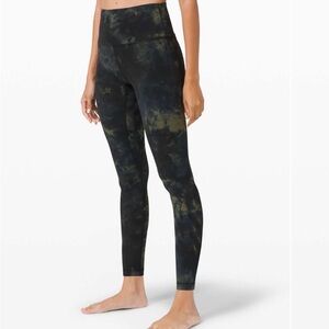Lululemon Athletica Align Pant 25” Diamond Dye Black Green Blue Leggings Sz 10